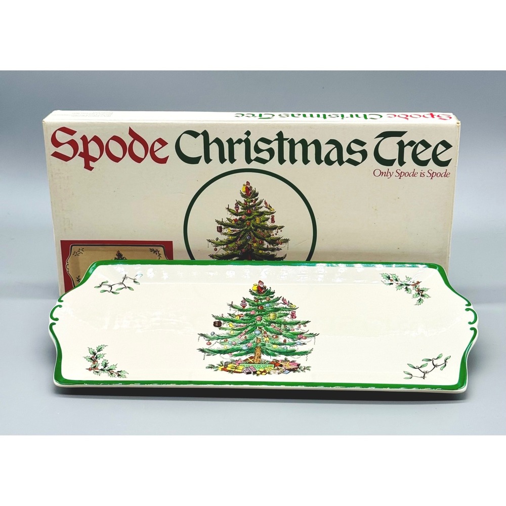 Spode Christmas Tree Sandwich Tray S3324 R England Vintage